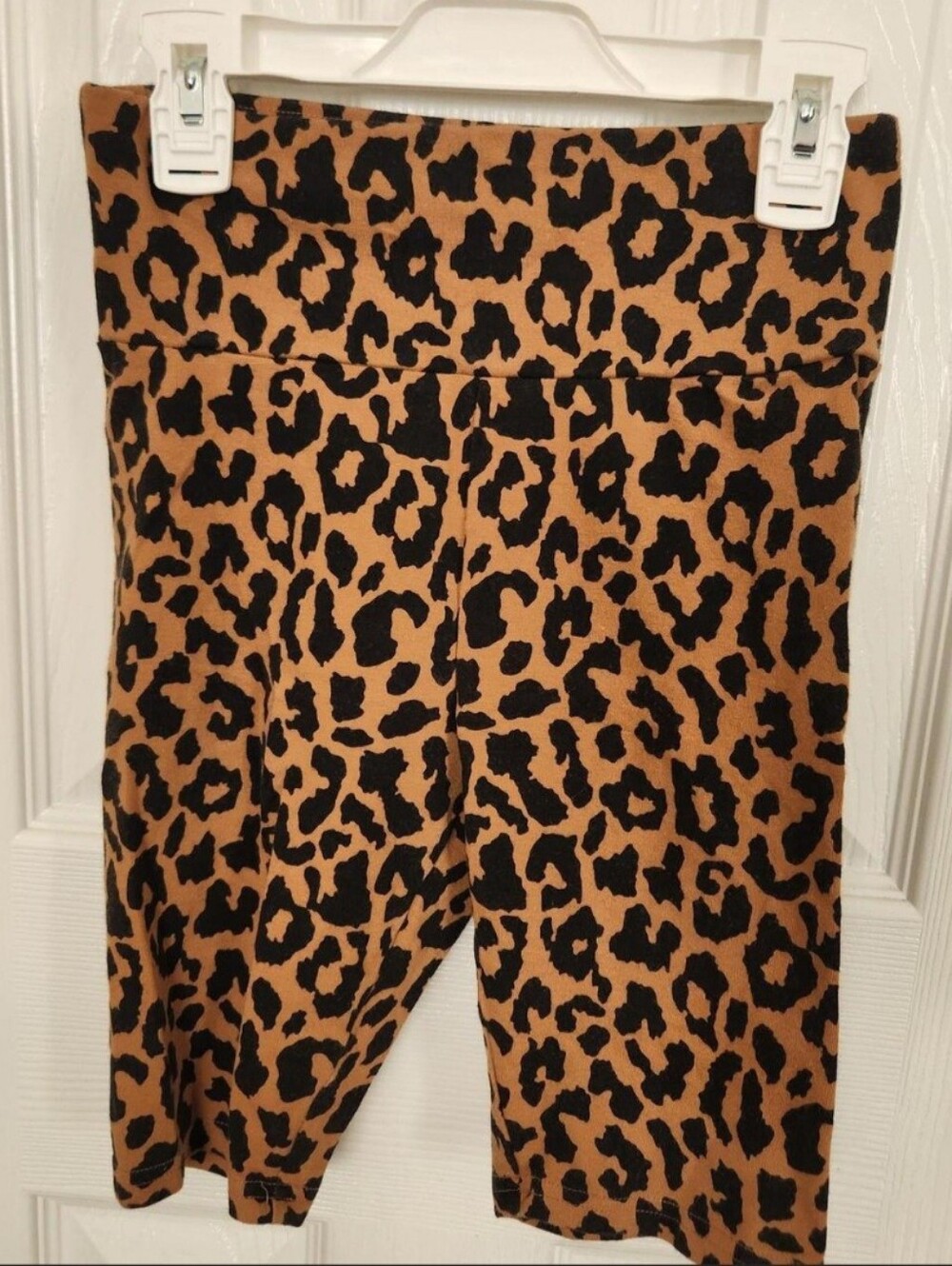 Brown Leopard Cheetah Print High Waisted Stretch Biker Shorts